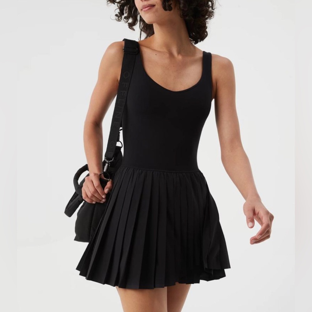 NWT! OFFLINE By Aerie Women’s Tiebreaker Pleated Dress Black Size: XL